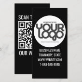 QR-Code individuell anpassbar modernes Schwarz Ges Dankeskarte (Vorne/Hinten)