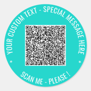 QR-Code Individueller Text und Farbsticker Vorlage Runder Aufkleber