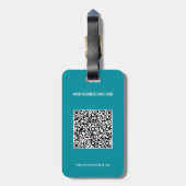 QR Code Info Benutzerdefinierter Text und Farben G Gepäckanhänger (Rückseite vertikal)