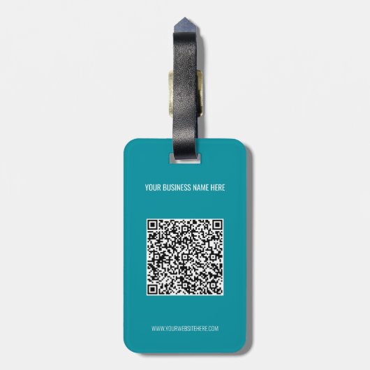QR Code Info Benutzerdefinierter Text und Farben G Gepäckanhänger (Rückseite vertikal)