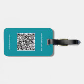 QR Code Info Benutzerdefinierter Text und Farben G Gepäckanhänger (Rückseite horizontal)