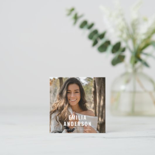 QR-Code-Info für das Foto Einfach Modernes Schwarz Telefonnummerkarte (Stehend Vorderseite)