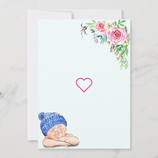 QR Code Info Happy Sleeping Baby Shower Einladung (Rückseite)