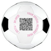 QR Code Info Ihr Text Überraschung Geschenk Fußbal Fußball (Gedreht)