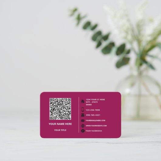 QR Code Info Logo Text Business Card Benutzerdefin Visitenkarte (Stehend Vorderseite)