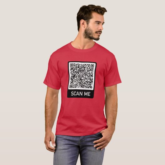 QR-Code-Info Prüfung Personalisierter lustiger T - T-Shirt (Vorne ganz)