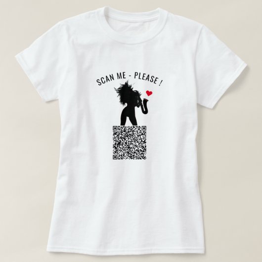 QR-Code-Info Prüfung Personalisierter lustiger T - T-Shirt (Design vorne)