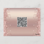 QR Code Info Rose Gold Baby Shower Einladungskarte (Rückseite)