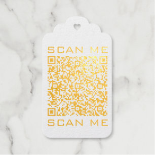 QR-Code-Info Scannen Ich Text Ihr modernes Design Geschenkanhänger