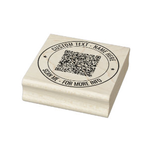 QR-Code-Info Text Ihr Business Rubber-Briefmarke Gummistempel