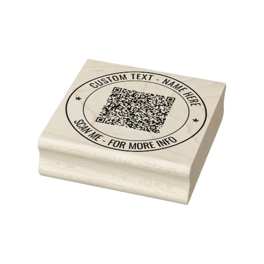 QR-Code-Info Text Ihr Business Rubber-Briefmarke Gummistempel (Stempel)
