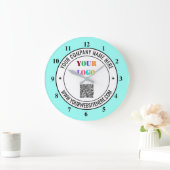QR-Code-Info-Text und Logo-Werbetexte Große Wanduhr (Zuhause)