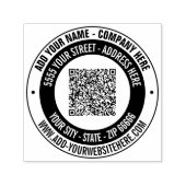 QR-Code-Info Textadresse Runde Briefmarke Permastempel (Design)