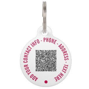 QR-Code-Info und Text-Name PID-Tag Farbe auswählen Haustiermarke