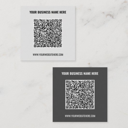 QR-Code Info zur Business Card für Text und Farben Quadratische Visitenkarte (Vorne/Hinten)