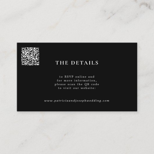 QR CODE - Informationen zur modernen Hochzeitswebs Begleitkarte (Vorderseite)