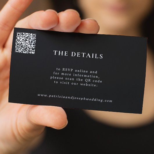 QR CODE - Informationen zur modernen Hochzeitswebs Begleitkarte