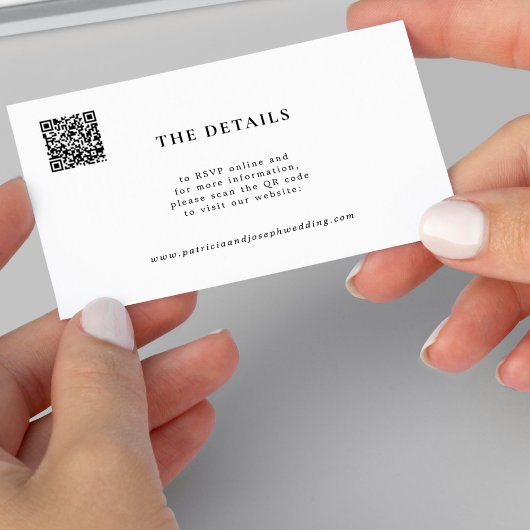 QR CODE - Informationen zur modernen Hochzeitswebs Begleitkarte