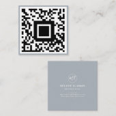 QR Code Initial Minimal Monogram Corporate Quadratische Visitenkarte (Vorne/Hinten)