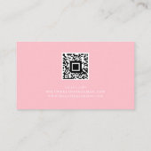 QR-Code Initial Minimal Monogram Pink Moderner Chi Visitenkarte (Rückseite)