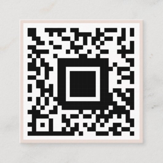 QR-Code Initial Minimal Monogram Schwarz und Elfen Quadratische Visitenkarte (Vorderseite)