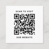 QR-Code Initial Minimal Monogram Schwarz und Weiß Quadratische Visitenkarte (Rückseite)