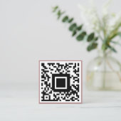 QR-Code Initial Minimal-Monogramm Rosa Rose Quadratische Visitenkarte (Stehend Vorderseite)