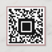 QR-Code Initial Minimal-Monogramm Rosa Rose Quadratische Visitenkarte (Vorderseite)
