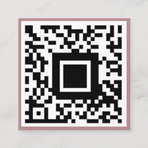 QR-Code Initial Minimal-Monogramm Rosa Rose Quadratische Visitenkarte