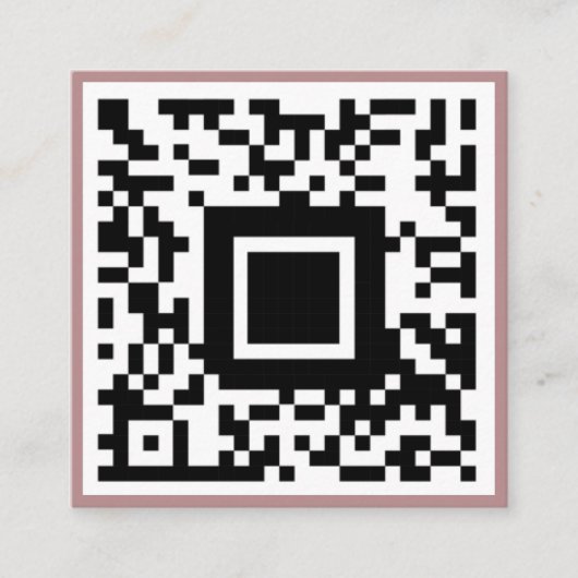 QR-Code Initial Minimal-Monogramm Rosa Rose Quadratische Visitenkarte (Vorderseite)