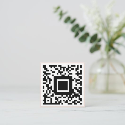 QR-Code Initial Minimal-Monogramm Schwarz und Elfe Quadratische Visitenkarte (Stehend Vorderseite)