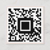 QR-Code Initial Minimal-Monogramm Schwarz und Elfe Quadratische Visitenkarte (Vorderseite)