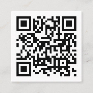 QR-Code Initial Minimal-Monogramm Schwarz/Weiß Quadratische Visitenkarte