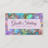 QR Code Iridescent Opal Stone Moderne Visitenkarte (Vorderseite)