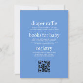 QR Code Italian Blue Tiles Lemon Baby Shower Einladung (Rückseite)