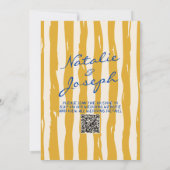QR Code Italienische Hand Schriftzug Pinstripes We Einladung (Rückseite)