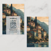 qr code Italy Lake Como Hochzeit in Urlaubsort Begleitkarte (Vorne/Hinten)