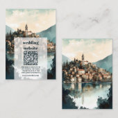 qr code Italy Lake Como Hochzeit in Urlaubsort Begleitkarte (Vorne/Hinten)