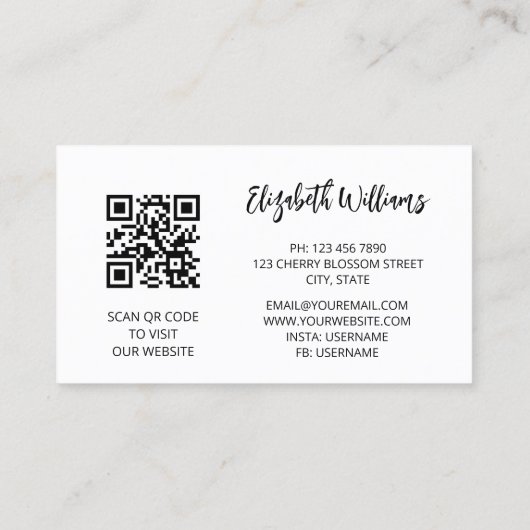 QR-Code | Japanischer Kranich rot Visitenkarte (Rückseite)