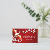 QR-Code | Japanischer Kranich rot Visitenkarte (Stehend Vorderseite)