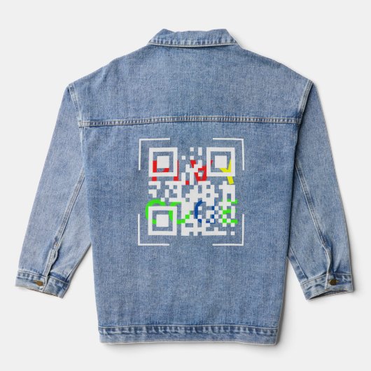 QR Code Jersey Short Sleeve Jeansjacke (Rückseite)