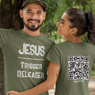 QR-Code Jesus Auslöser Befreier Christlich T-Shirt