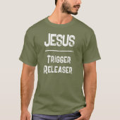 QR-Code Jesus Auslöser Befreier Christlich T-Shirt (Vorderseite)