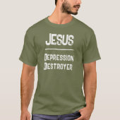 QR-Code Jesus - Depressionen zerstörende Schriften T-Shirt (Vorderseite)