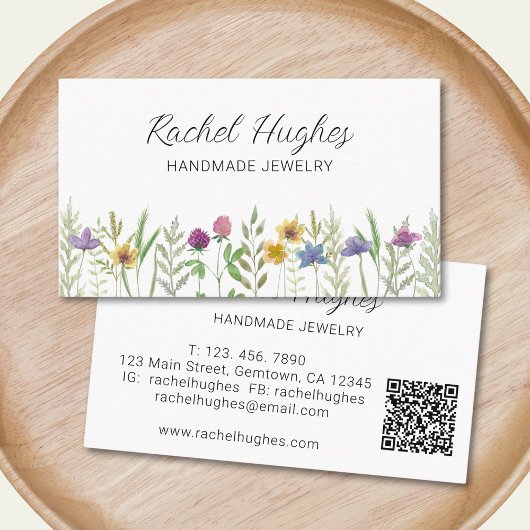 QR Code Jeweler Floral Visitenkarte