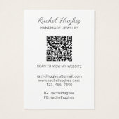 QR Code Jewelry Floral Necklace Display Card (Rückseite)