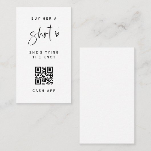 QR Code Junggeselinnen-Abschied Drink Scan Card E1 Visitenkarte (Vorne/Hinten)