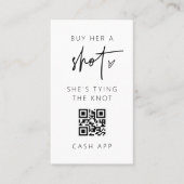 QR Code Junggeselinnen-Abschied Drink Scan Card Ga Visitenkarte (Vorderseite)