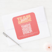 QR Code Junggesellinnenabschied Getränk kaufen Tea Quadratischer Aufkleber (Umschlag)