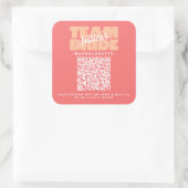 QR Code Junggesellinnenabschied Getränk kaufen Tea Quadratischer Aufkleber (Tasche)